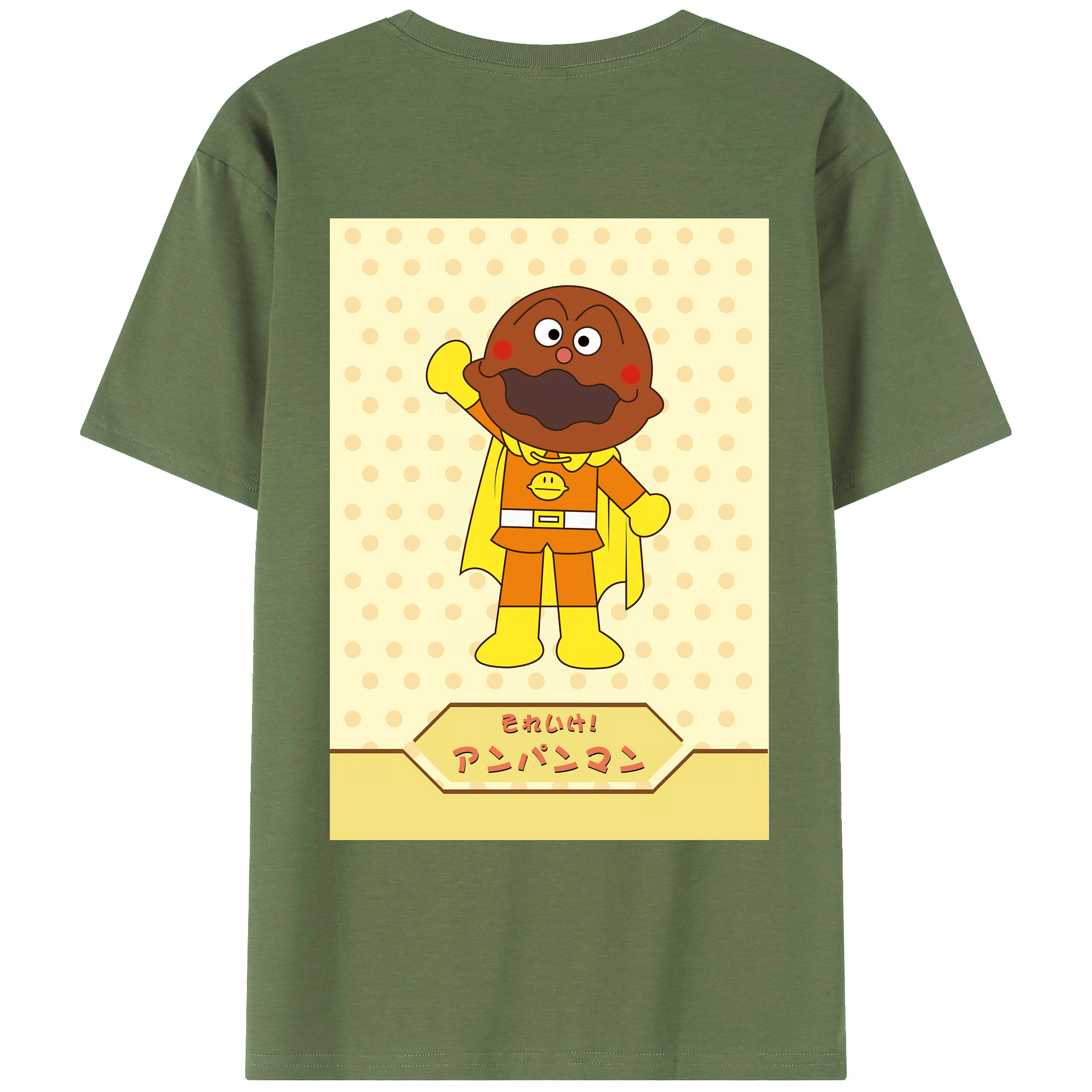 （画像用） アンパンマン Anpanman 綿100％ メンズ半袖Tシャツ（バックプリント） 通気性